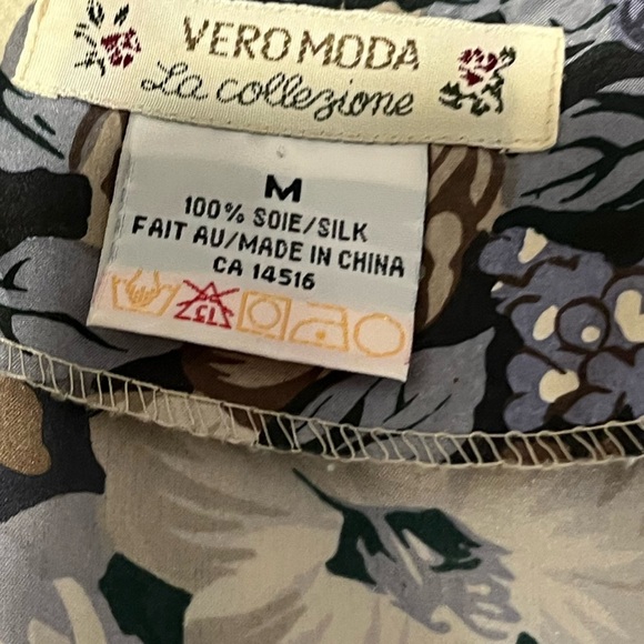 VERO MODA • Vintage Floral Silk Sleeveless Top • Size M - Picture 2 of 9